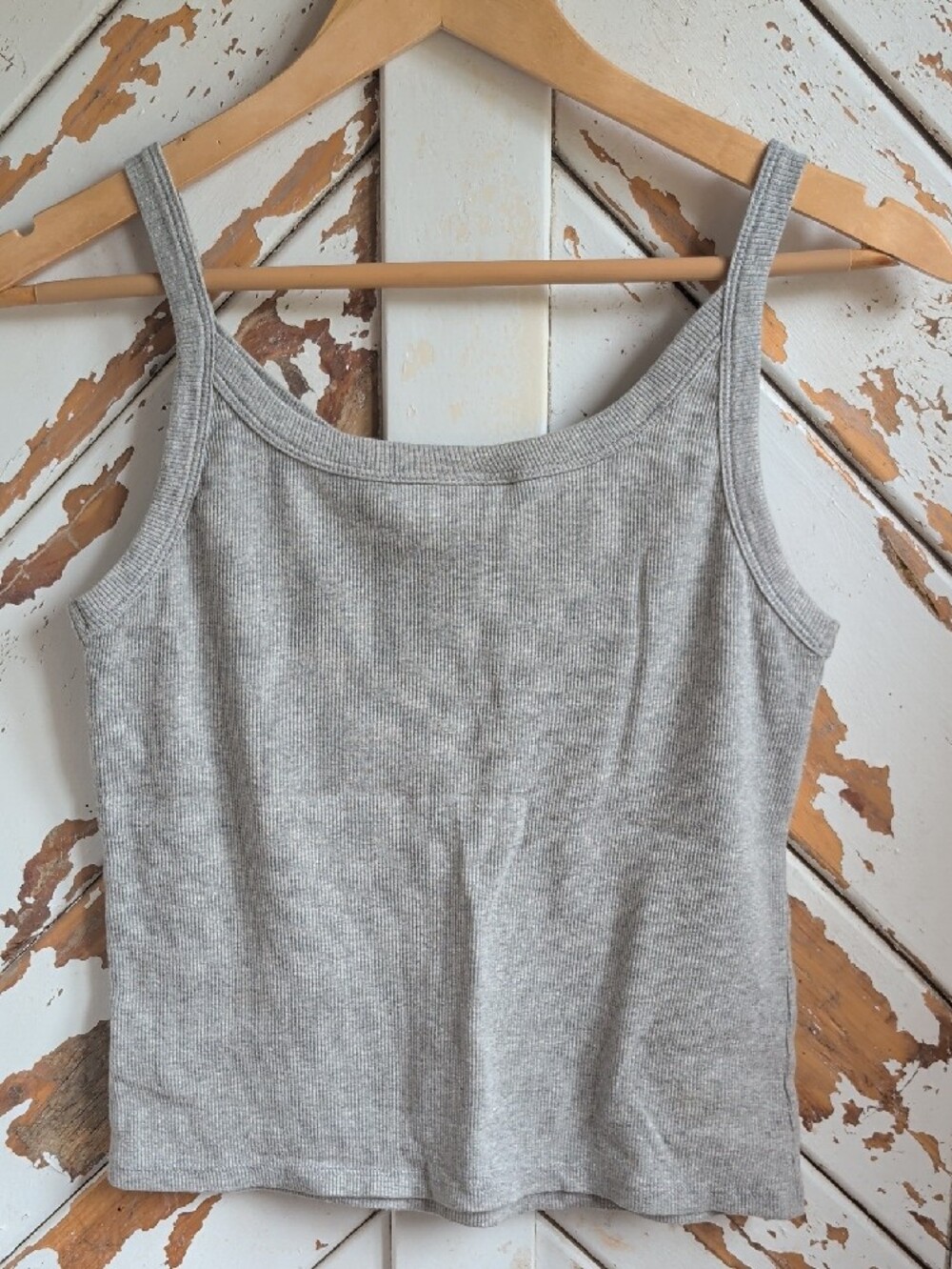 Reformation Slightly Cropped Light Gray Ribbed Tank - Picture 3 of 4